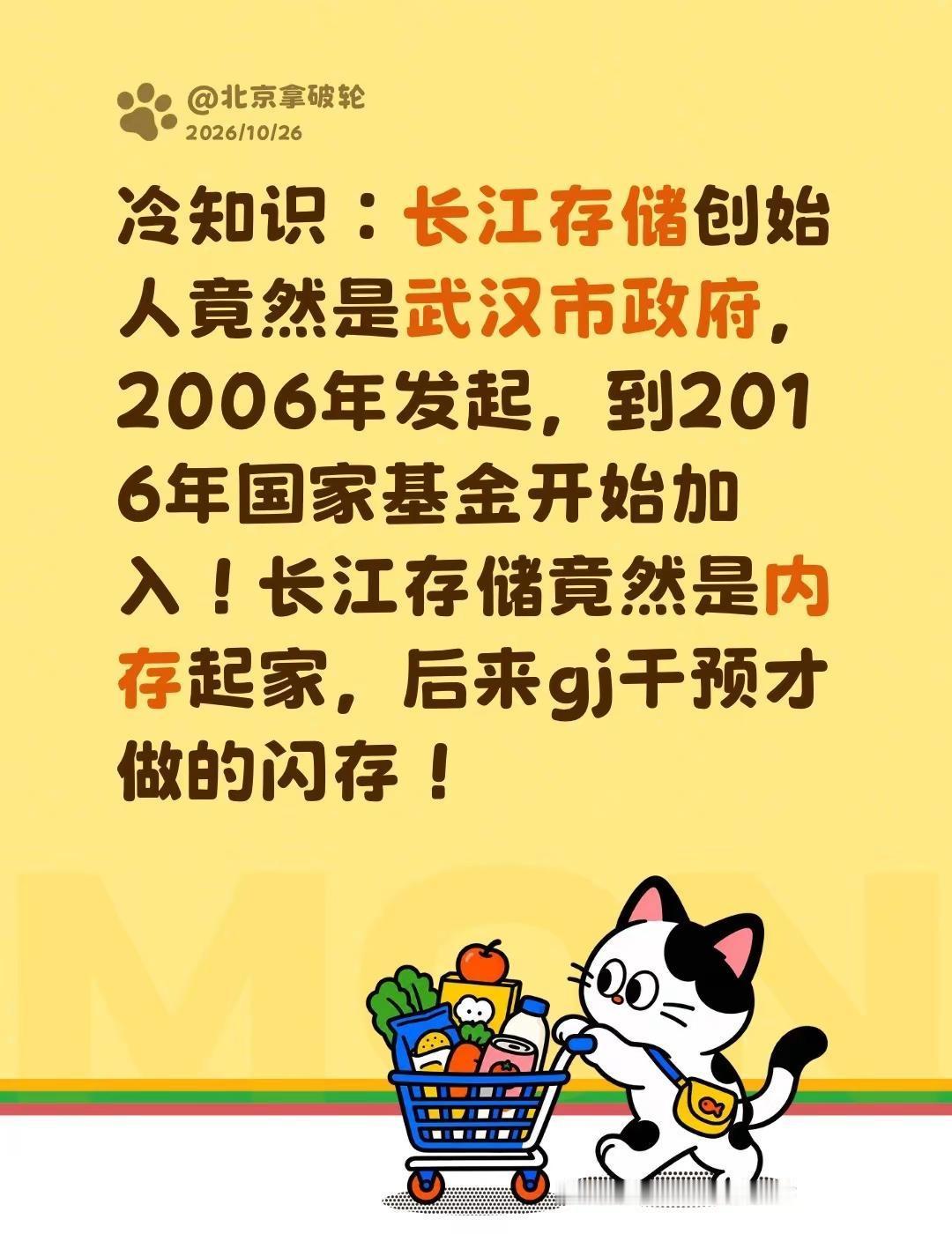 长江存储进军内存太容易，底子一直在。冷知识：长江存储创始人竟然是武汉市政府，20