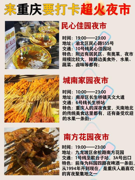 重庆旅游➡️来重庆要打卡的夜市合集💯