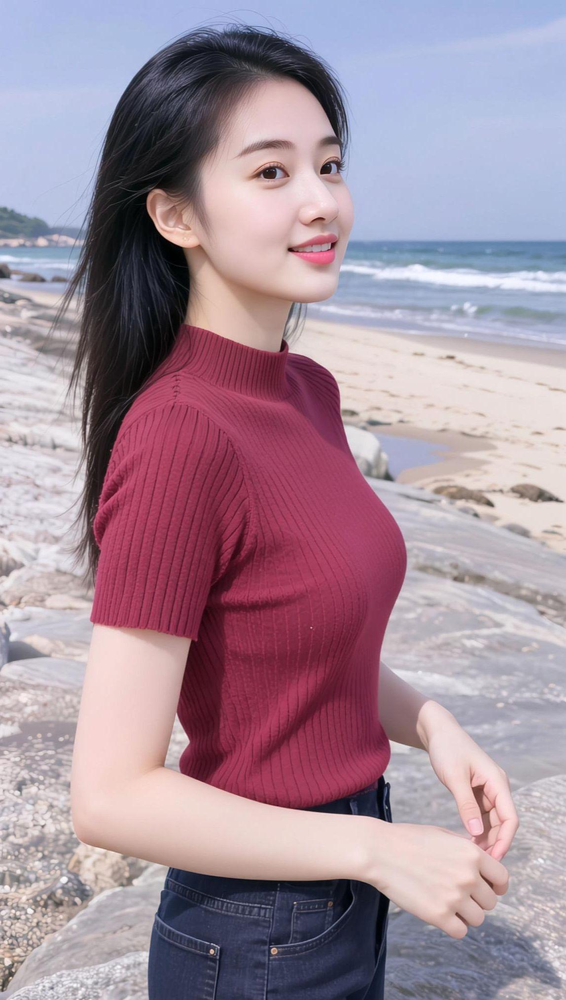 AI海滨生活照 抖音ai创作