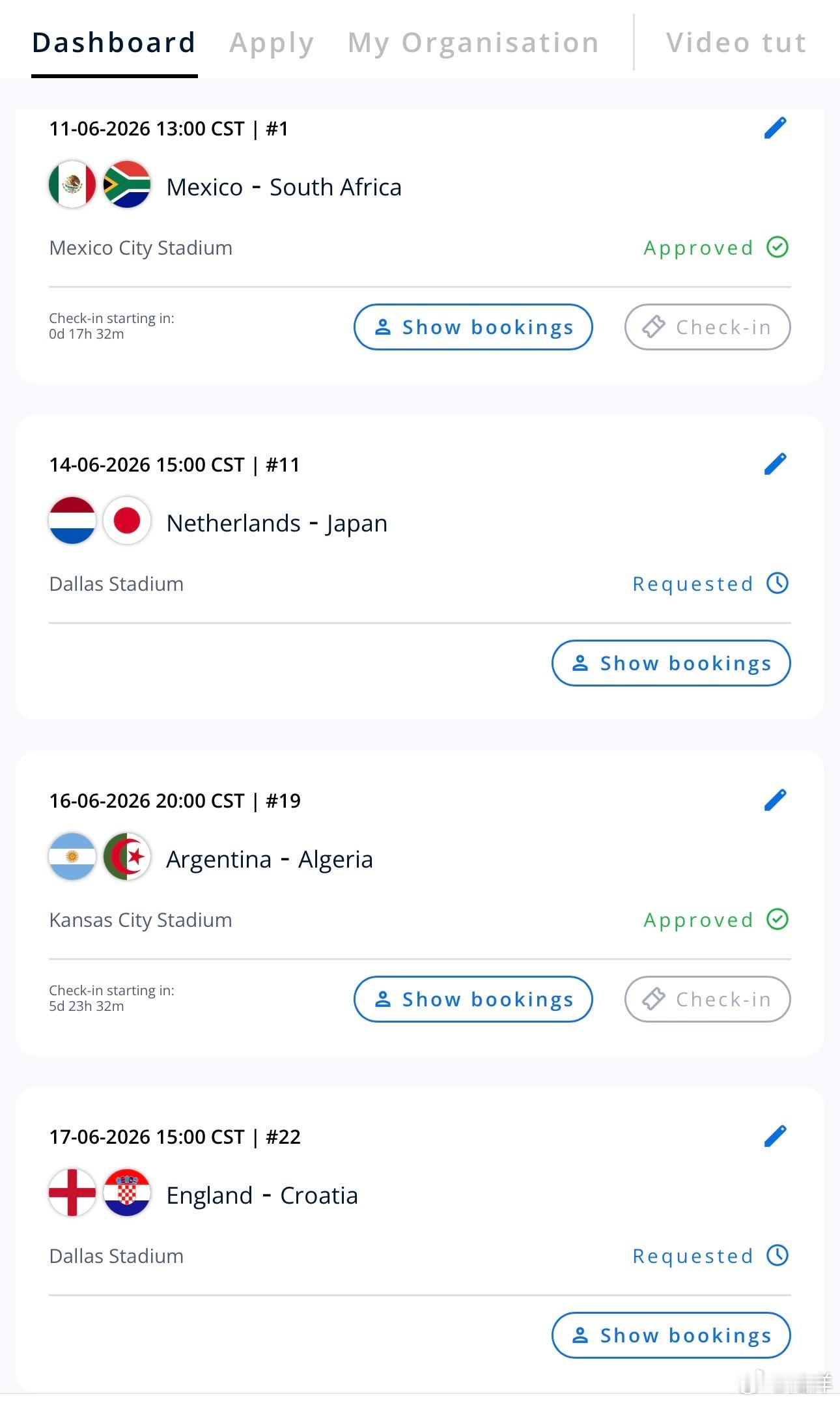 最近几天主要的任务就是天天刷邮箱和FIFAMediaApp，等比赛申请审批的消息