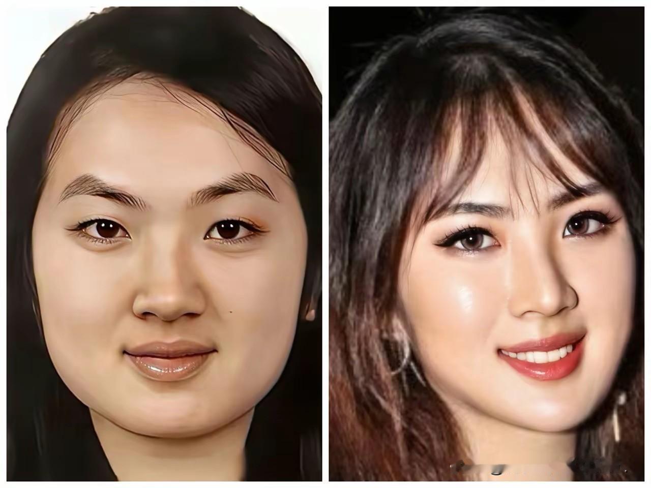 从一个土妹到时髦女郎，姚安娜对自己也够狠的了。削脸，隆鼻梁，让下巴变尖，改发型盖