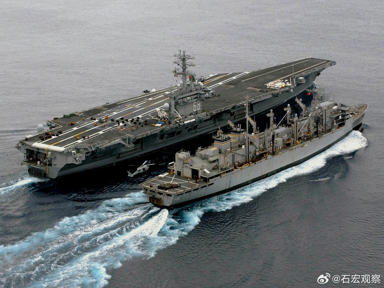 美国总统老特在新闻发布会上表示，美国海军正在对“尼米兹”号航母昨天在南...