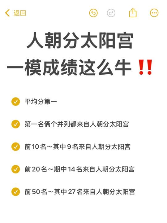 人朝分太阳宫一模成绩这么牛⁉️