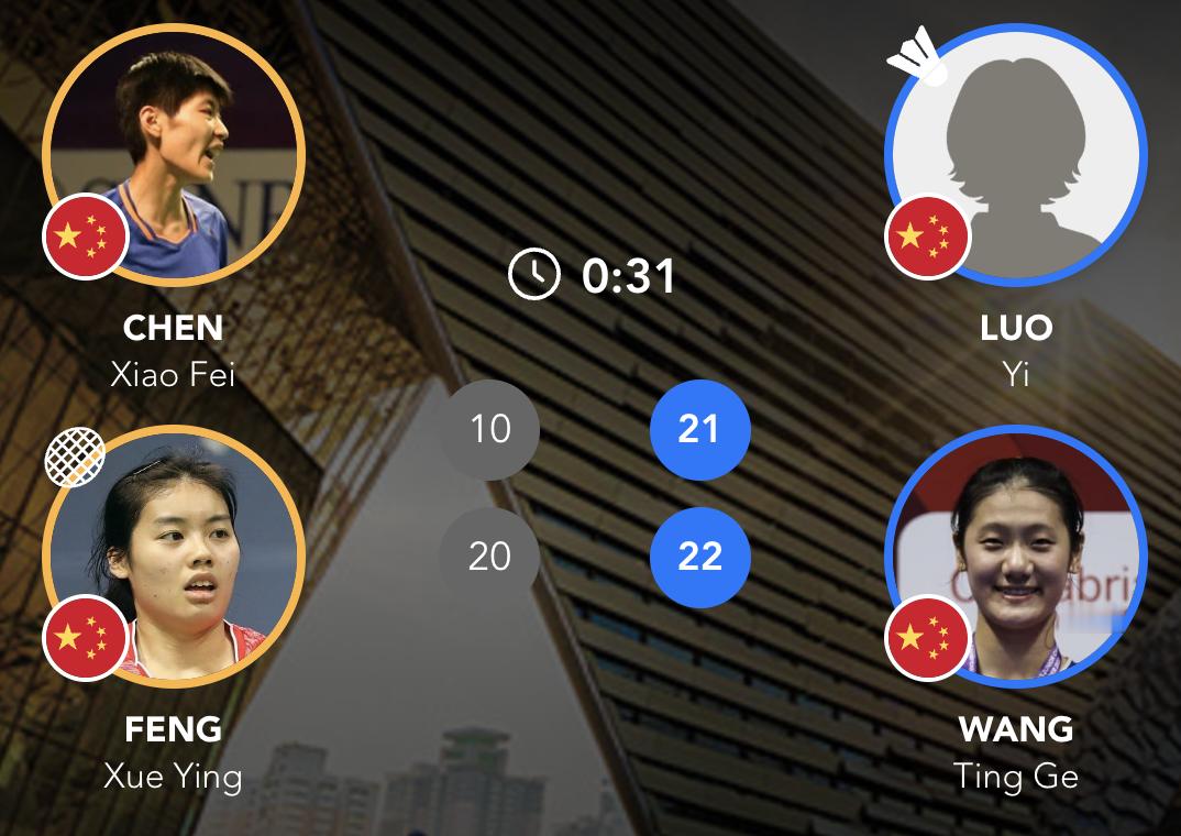 罗意/王汀戈🇨🇳 21-10、22-20 🇨🇳陈笑菲/冯雪颖2025年宝