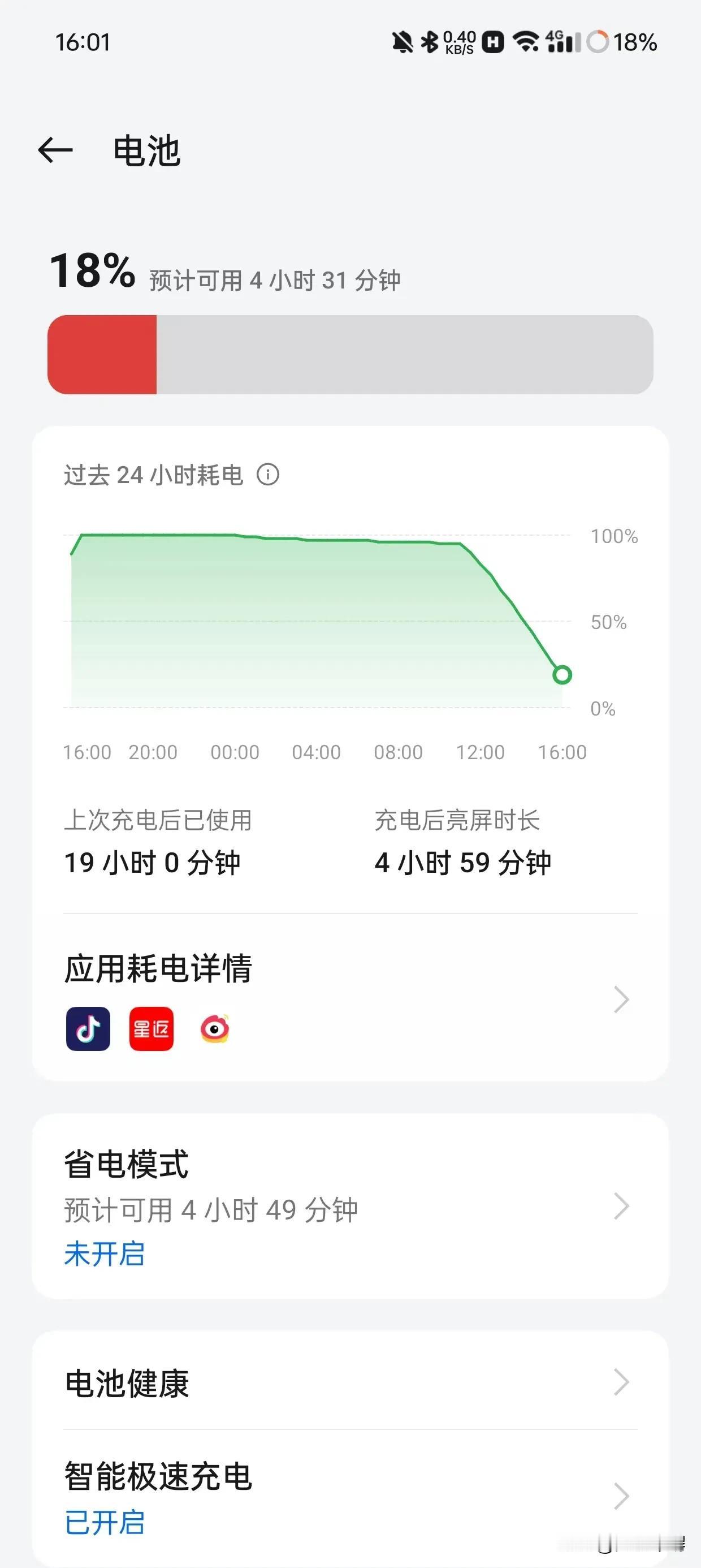 一加今天这个续航就有点翻车了，也没打游戏啊，算是轻度使用，感觉是app耗电异常导