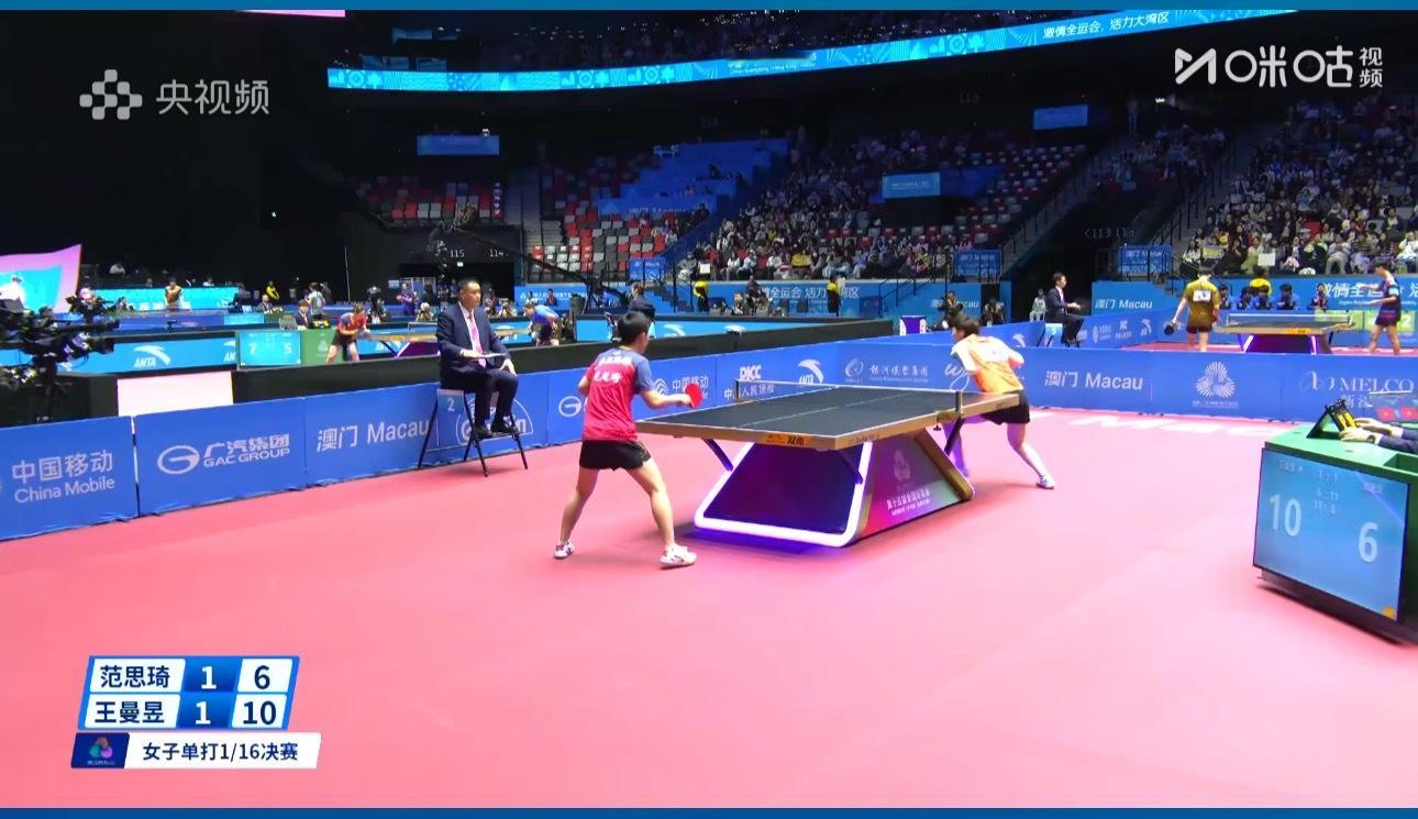 王曼昱2-1范思琦牛冠凯2-1廖泓然何卓佳3-0朱培育周恺3-0陈颢桦 ​​​