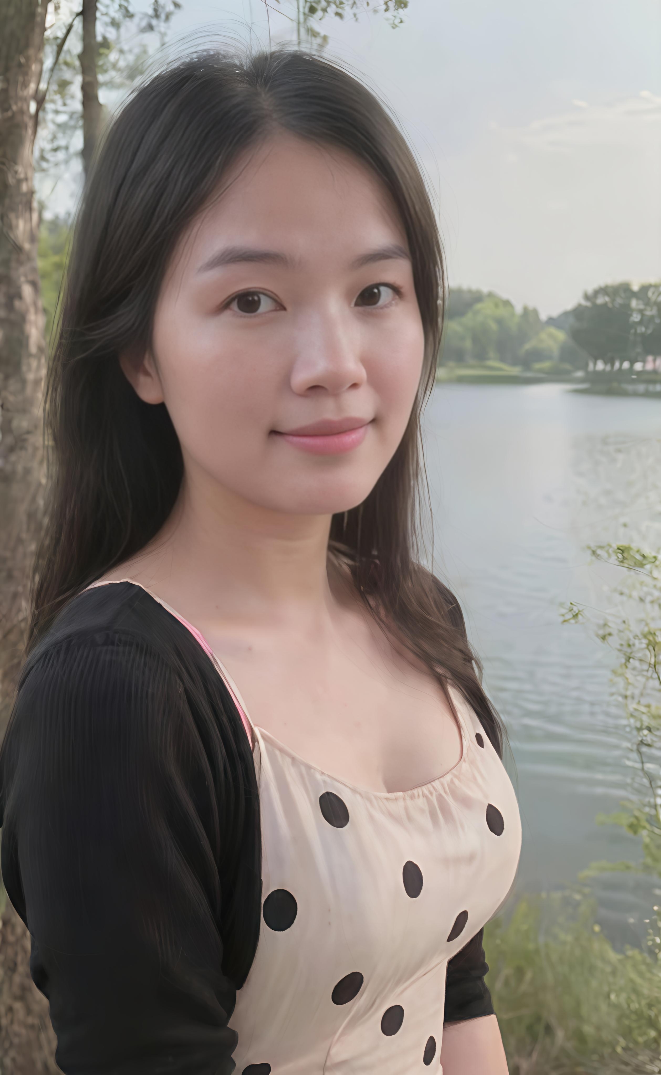 湖边散步，心情美美哒～🌊日常分享今日妆容 ​​​
