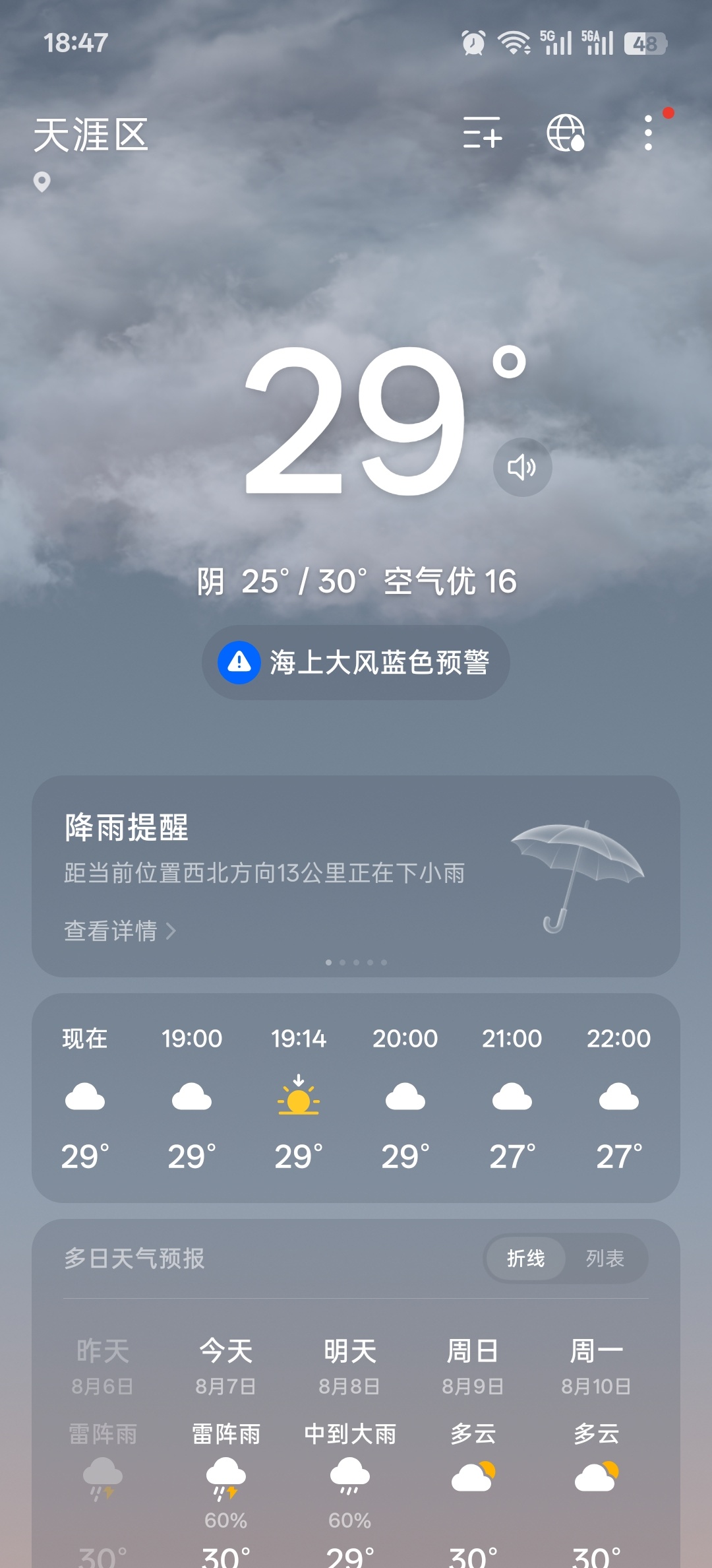 全网都在谈立秋气温变化，给大家看看三亚的气温，挺适合避暑。 