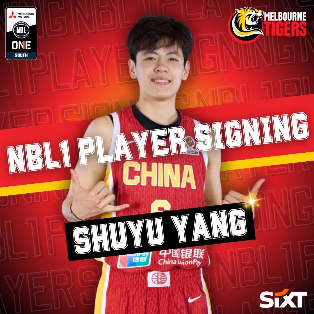 杨舒予已与墨尔本老虎队签约，将出战2026赛季NBL1南区联赛。这个NBL1和之