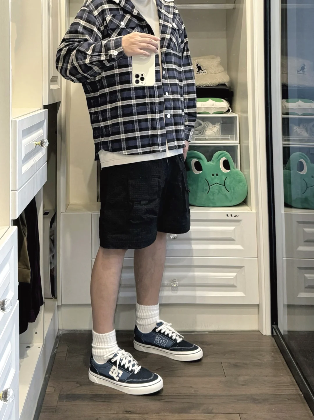 格纹衬衫｜帆布鞋穿搭