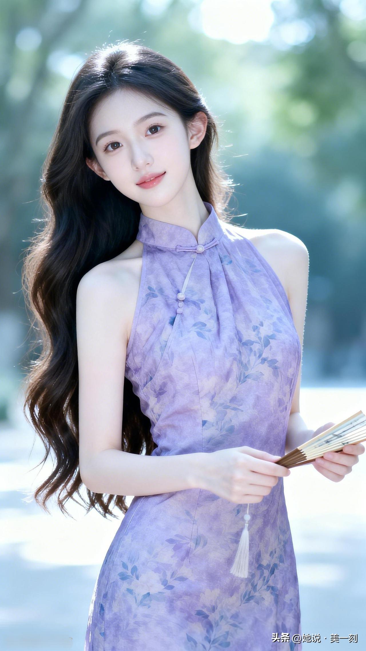 优雅紫衣少女，书香气息扑面而来📚✨让人心动的女孩子,你喜欢哪一款?