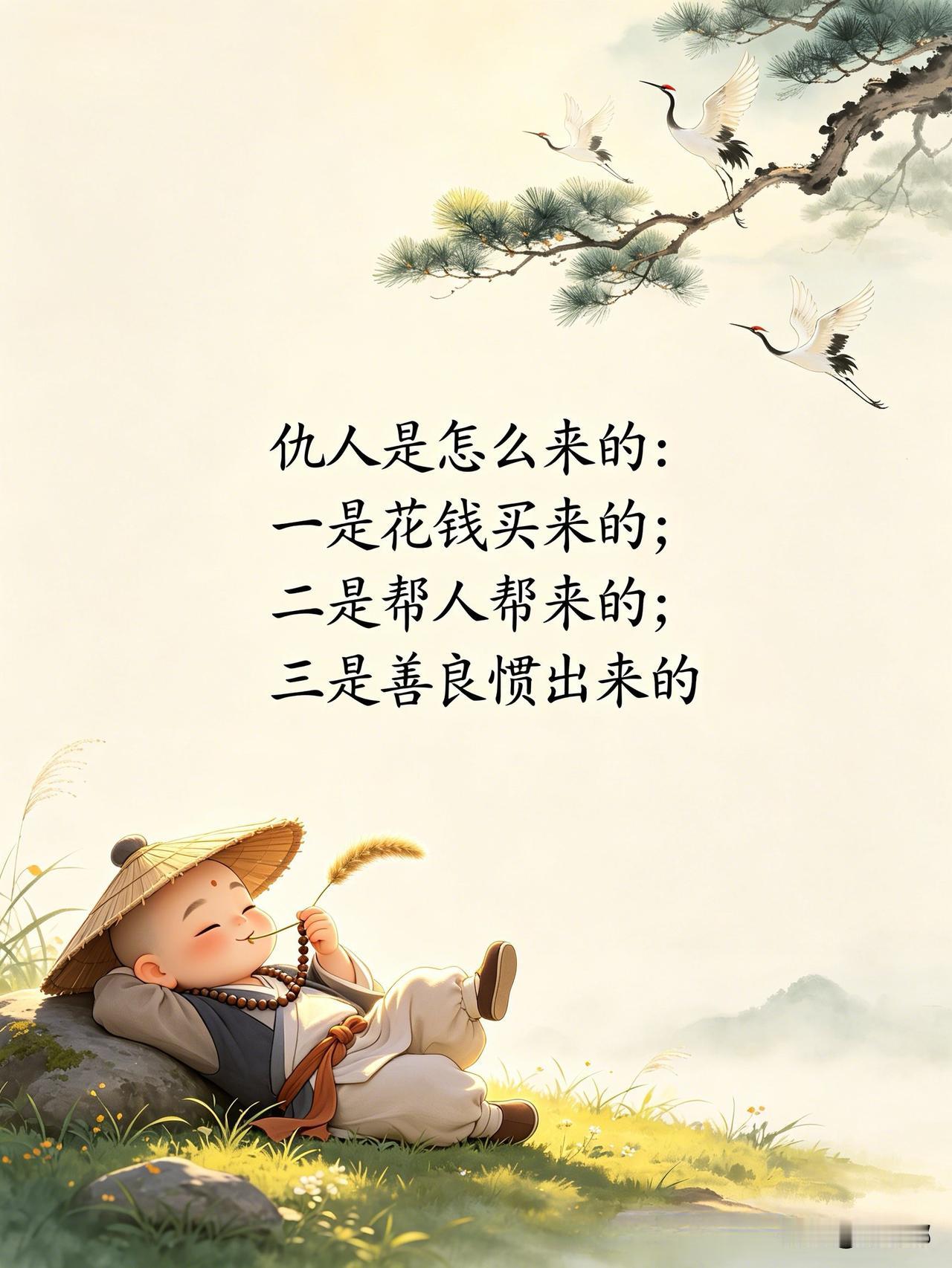 仇人是怎么来的？一是花钱买来的，二是帮人帮来的，三是善良惯出来的。[祈祷]以前总