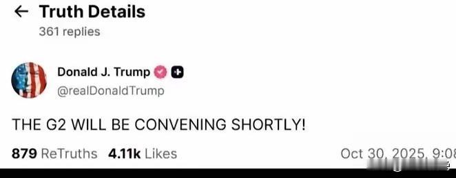 唐纳德·J·特朗普（认证标识）
@realDonaldTrump
 G2 集团即