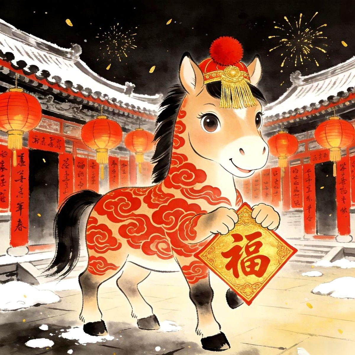 我老公举着春联，半天没动。我公公在旁边背着手，眉头拧成一个疙瘩。
“往左，再往左