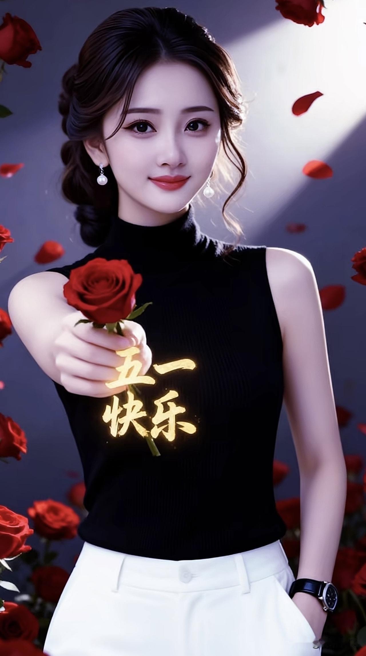 五一快乐，愿你像这朵玫瑰一样绽放光彩！🌹💃🏻五一诗意 五一的幸福时光 永远