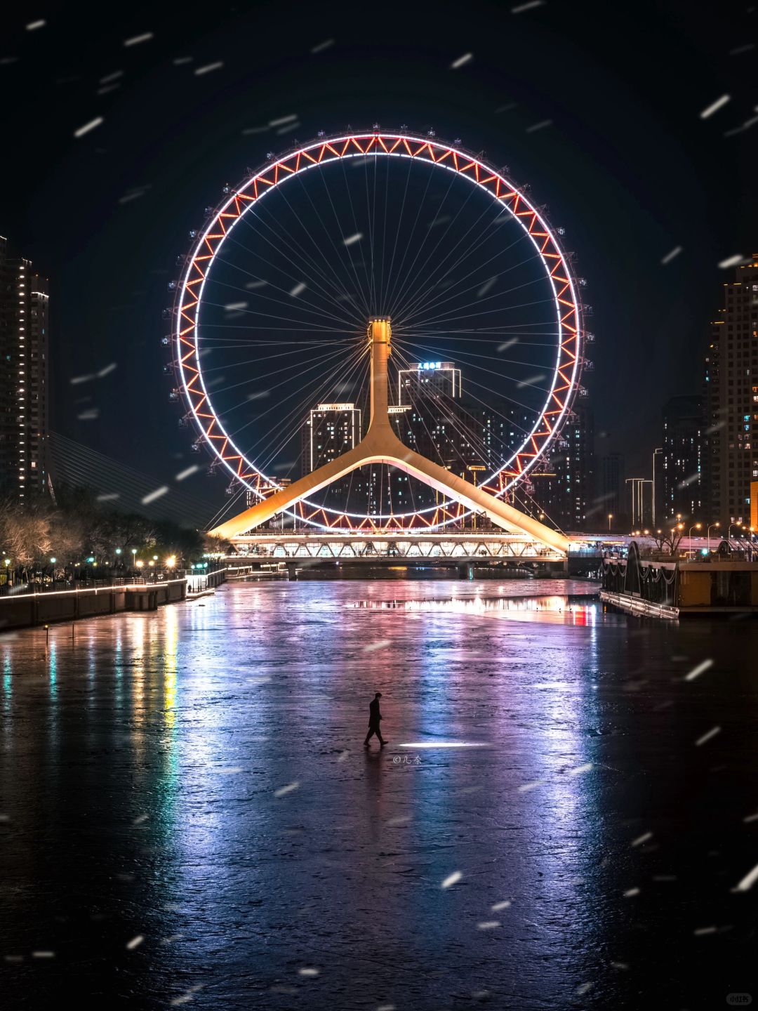 解锁天津冬季小众机位，我横跨了天津之眼🎡