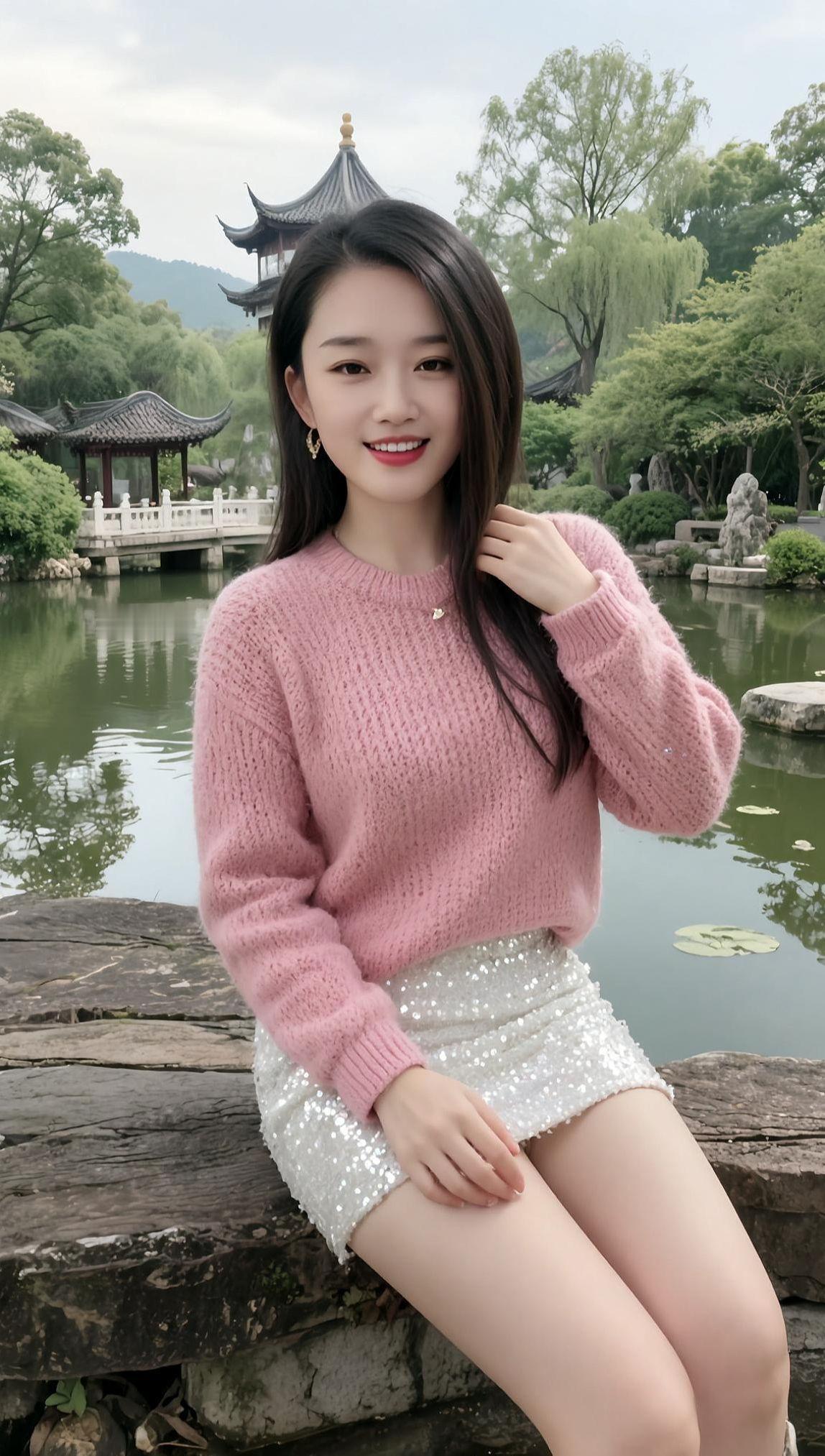 AI湖畔甜美照 抖音ai创作