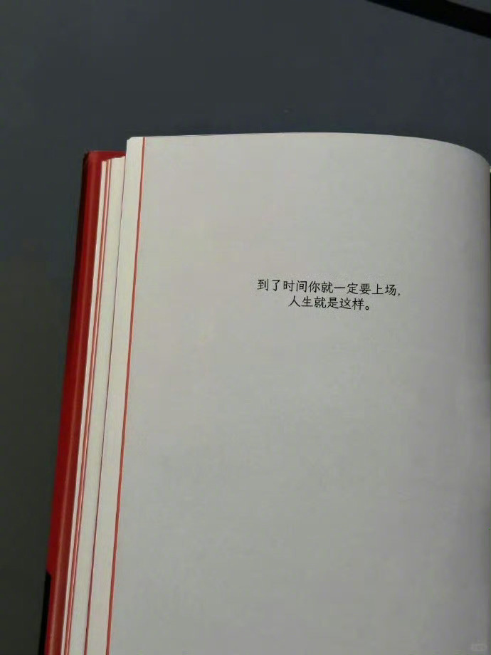 “ 到了时间你就一定要上场，人生就是这样。” 