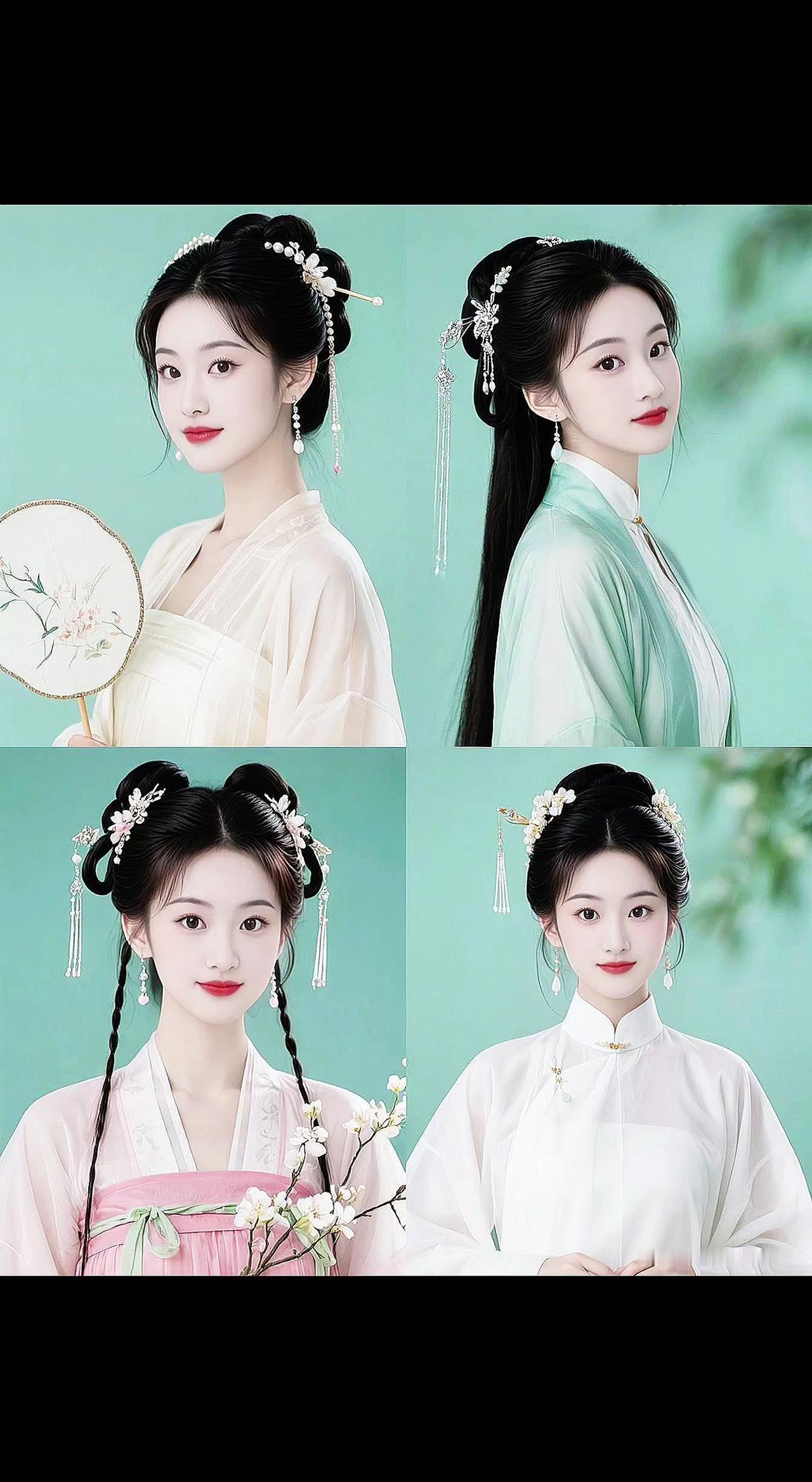 AI古风四宫格写真 抖音ai创作 古风妆容有多美 古风 古风妆容