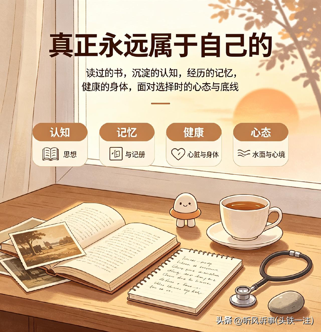 人这一生，财富、名利、旁人的陪伴终究是过客，随时可能失去。唯有几样东西永远属于自