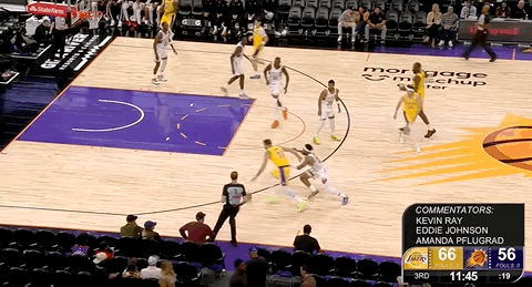 第三节，东契奇继续打！又轻松得分！湖人vs太阳 ​​​