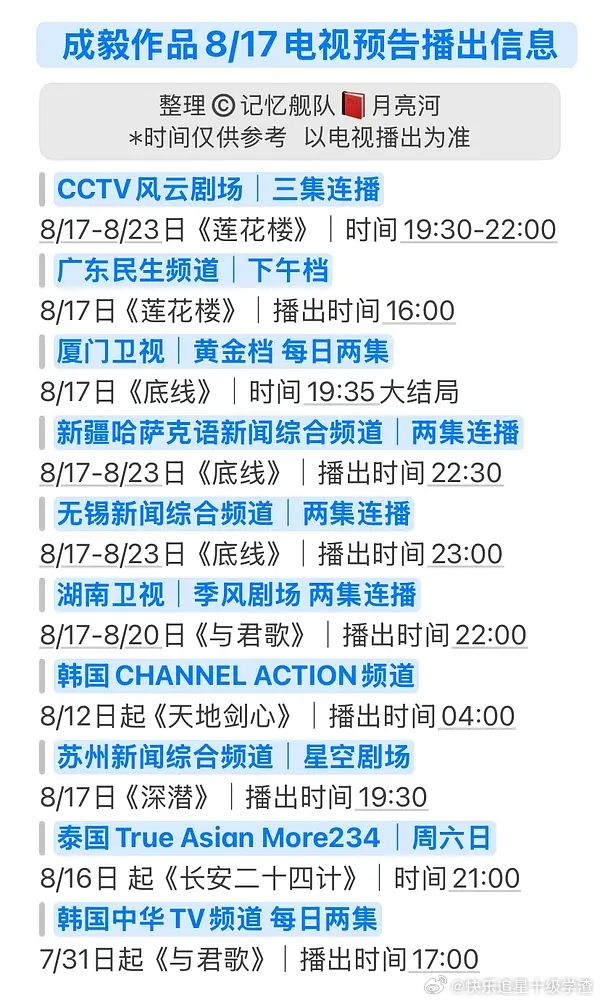 成毅这个暑假档竟然这么多部剧同时在复播 