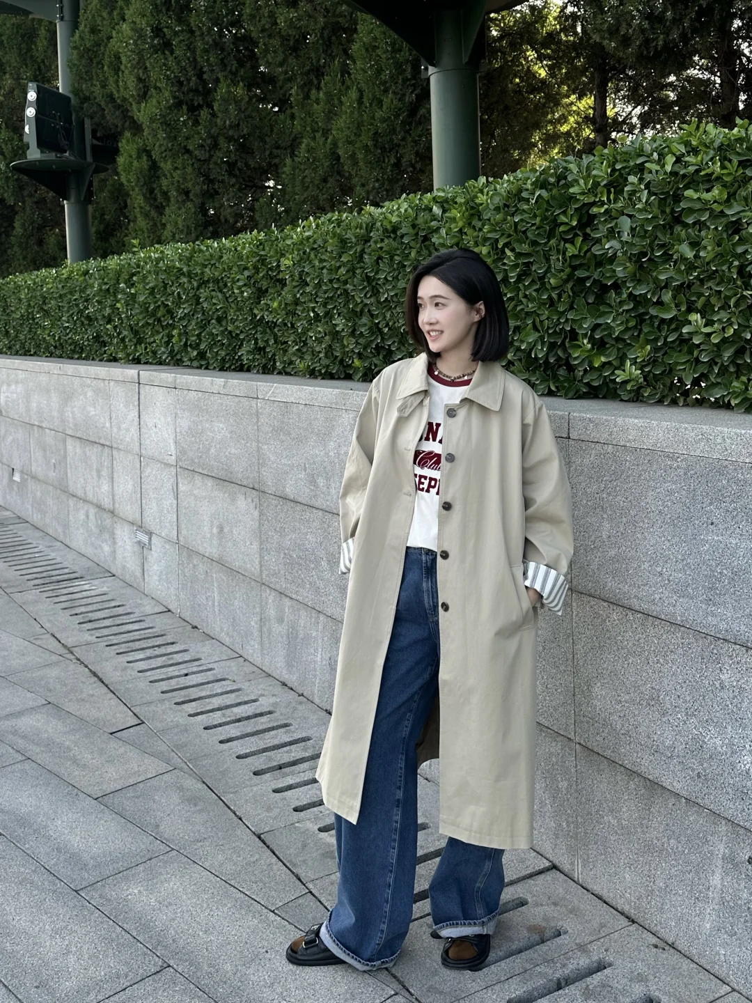 OOTD 秋天的风衣牛仔裤
