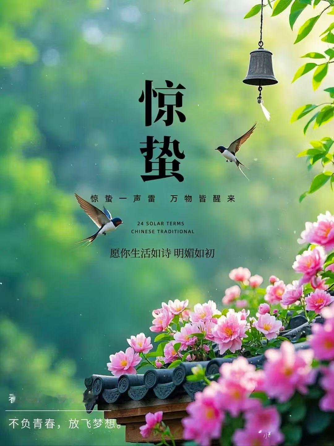 一鼓轻雷惊蛰后，细筛微雨落梅天。今日惊蛰，有微雨有轻雷。
      小时候到了