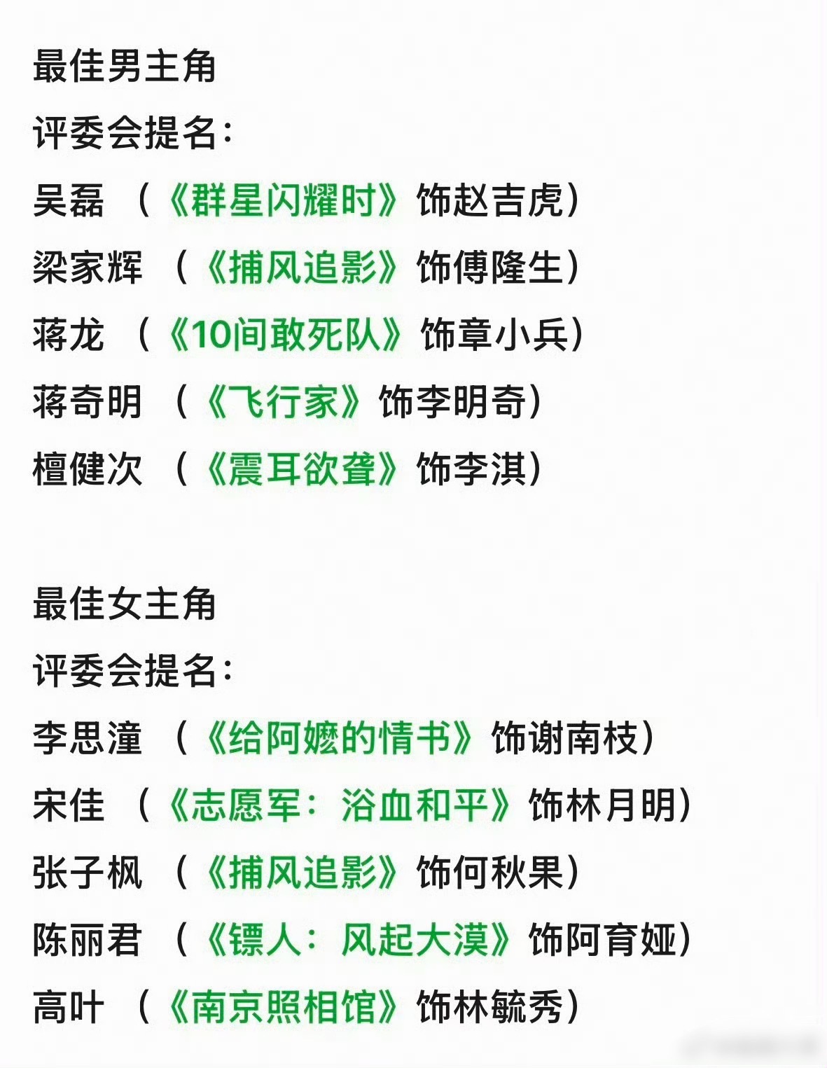 宋佳 金鸡奖呵呵哒，我提议以后内地电影三大奖、电视剧三大奖干脆合并了吧，改名叫“