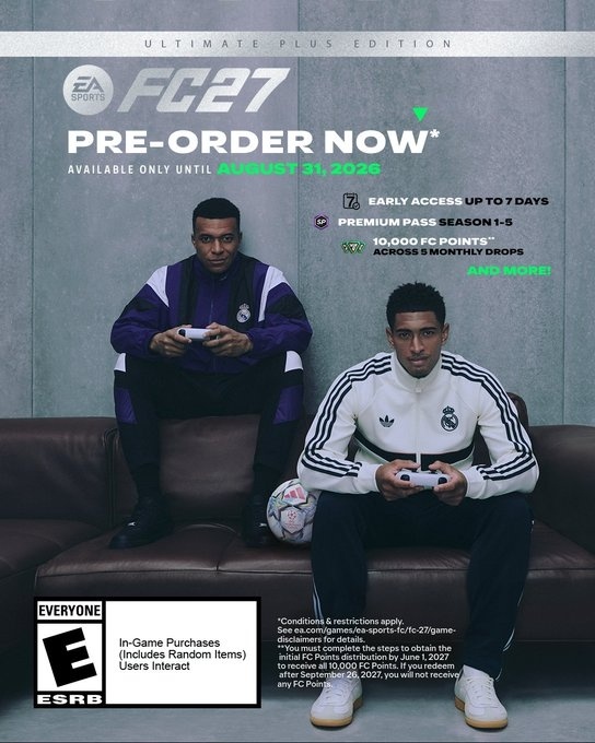立即抢先体验EA SPORTS FC™ 27，畅玩世界顶级足球游戏 皇马
