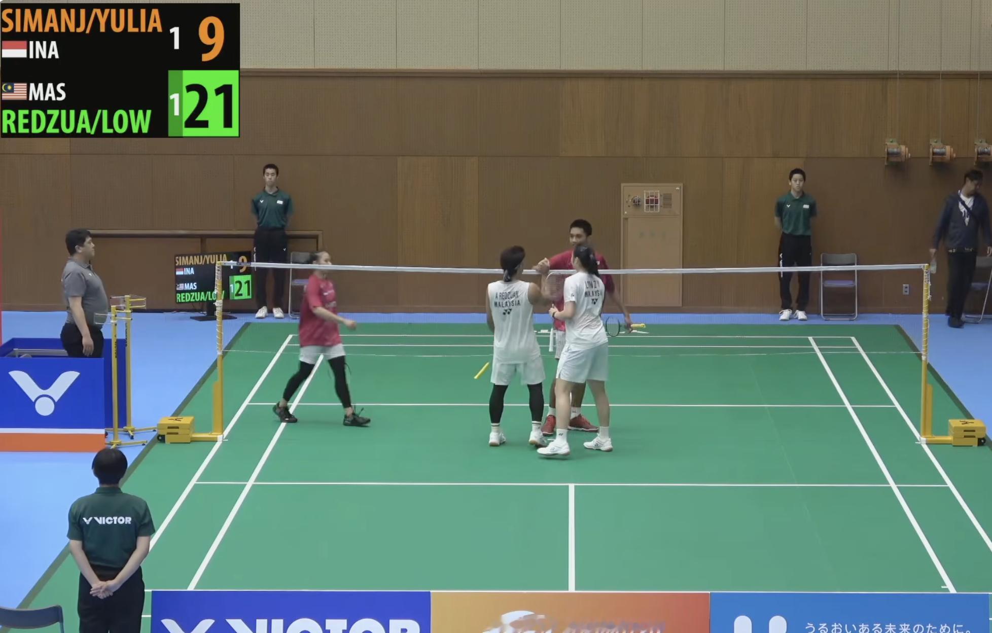 礼端/刘子瑜🇲🇾 19-21、21-15、21-9 🇮🇩西曼君塔克/蕾娅