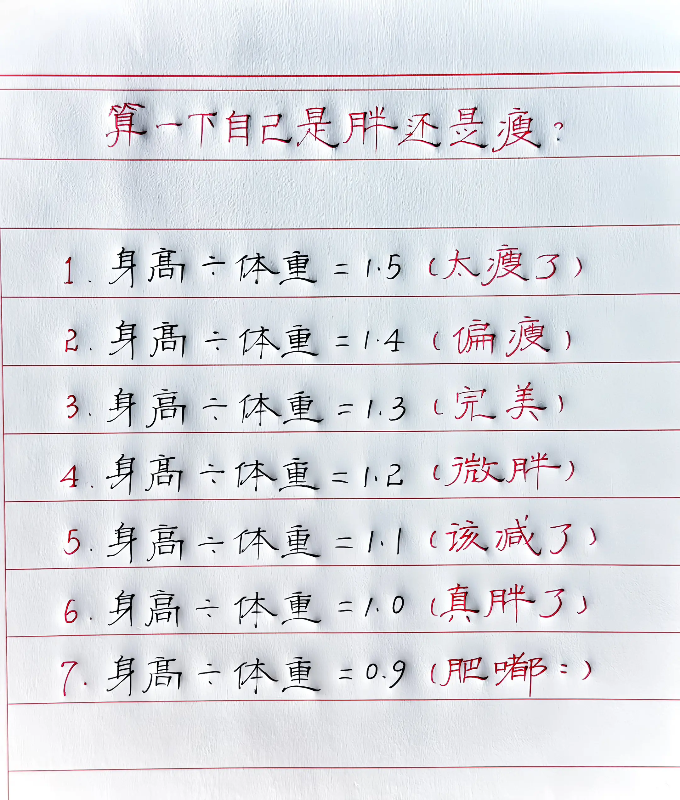 你是胖还是瘦？