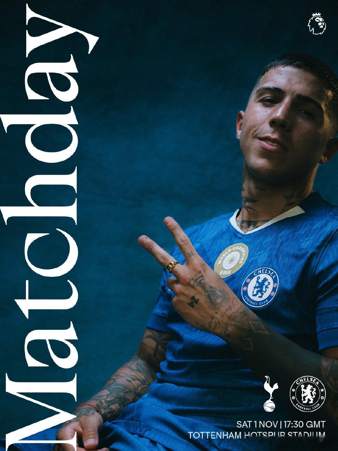 赛前海报 热刺vs切尔西 ​ cr：切尔西守望者 ​​​