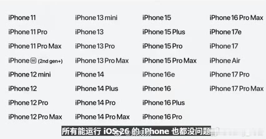iOS27适配机型公布iOS 27 支持 iPhone 11 及以后机型更新！我
