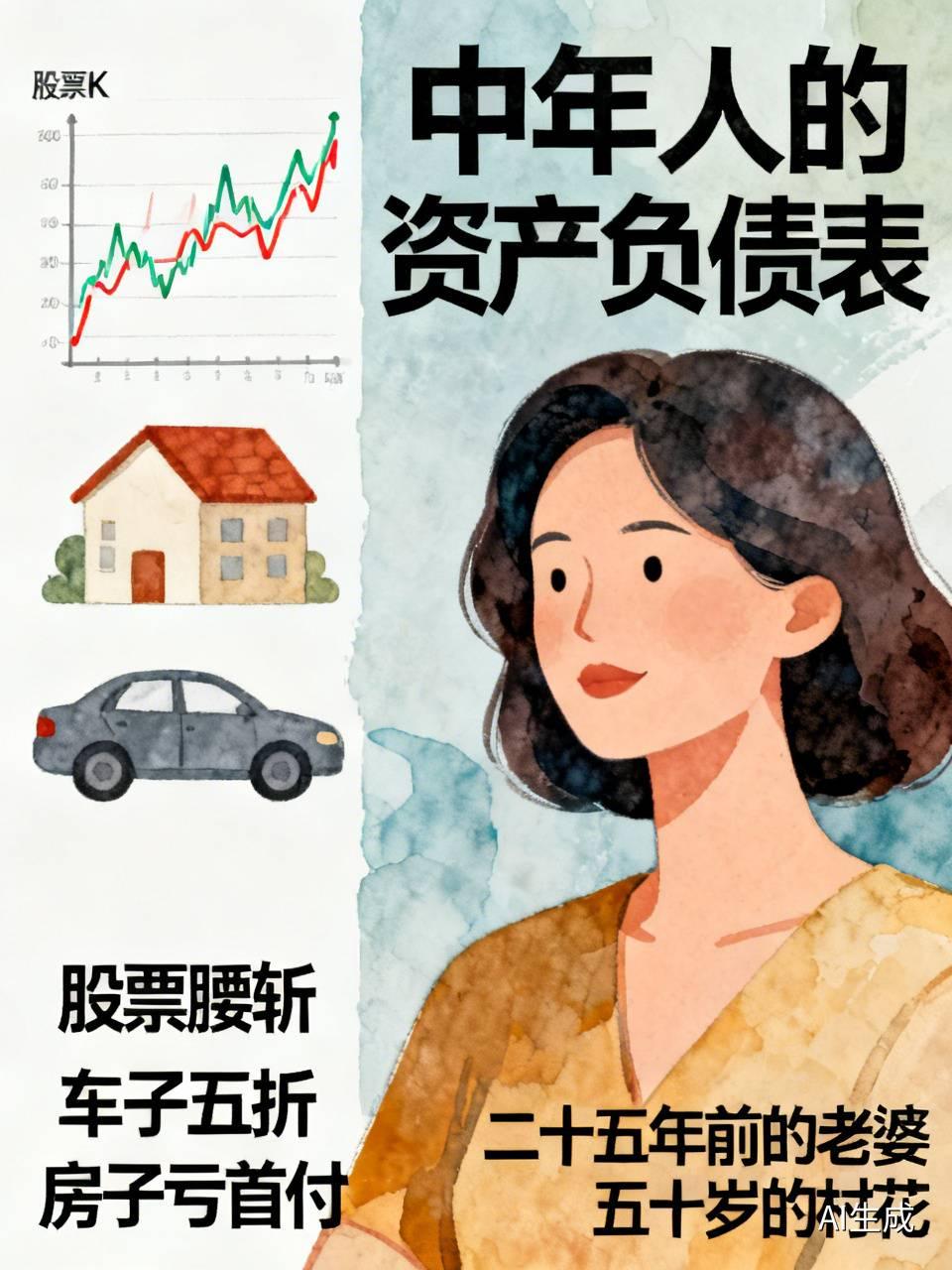 50万变25万，300万变150万，这届中年人的资产负债表，简直没法看。

股票
