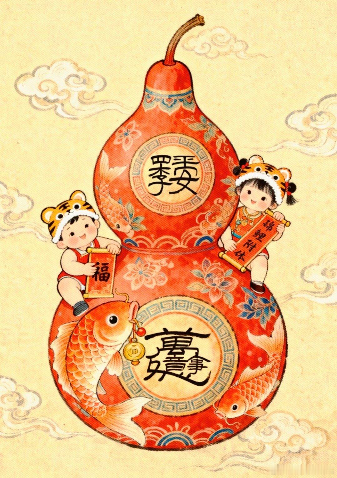 福娃送你四季平安，万事如意，福禄满满！ ！！！ 