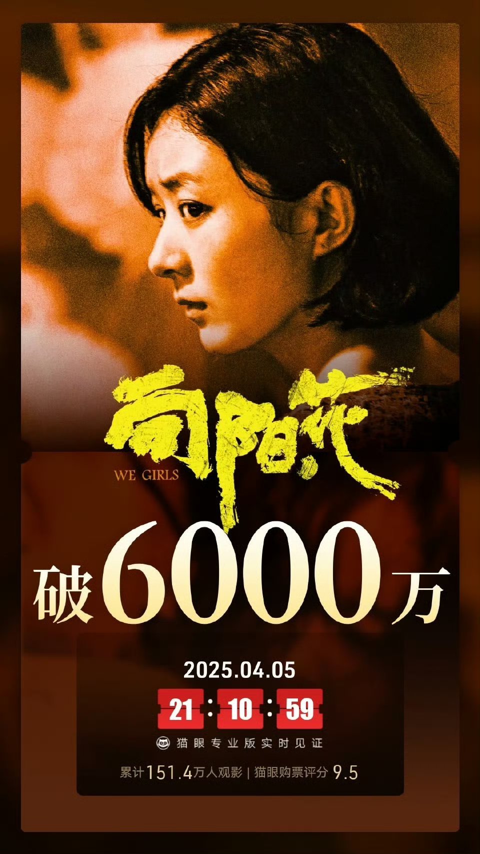 向阳花上映两天票房破6000w了，就这个赵丽颖爽 ​​​