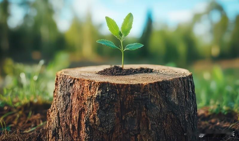 春日生活打卡季春天新生机，这根生得够粗，能长成参天大树吗？