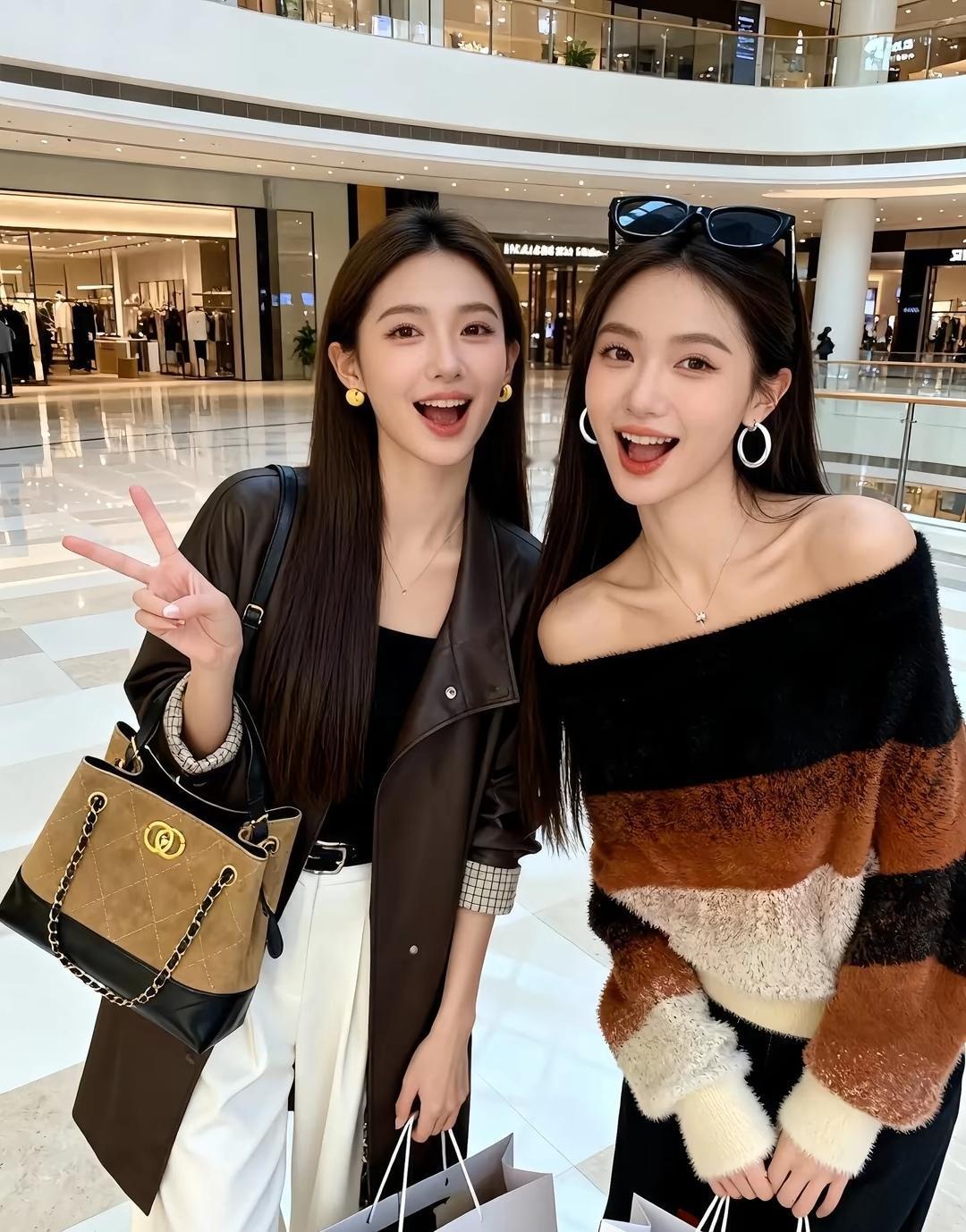 姐妹逛街日常，开心购物，比心✌️💖