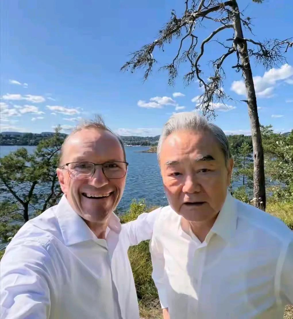 王毅外长和挪威外交大臣，王外长虽然头发白了不少，但精气神十足，状态俱佳。话题