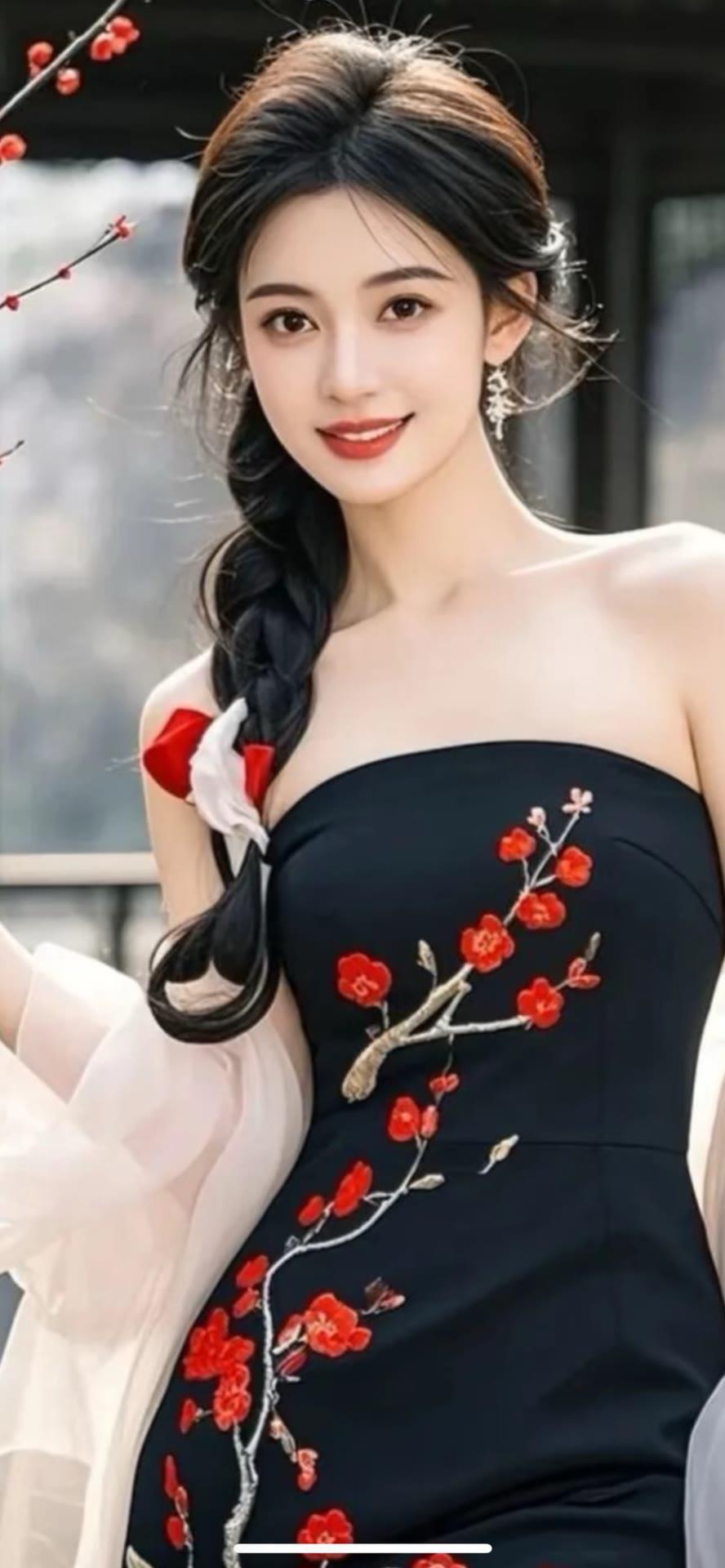 红袖添香夜，花枝拂面春。