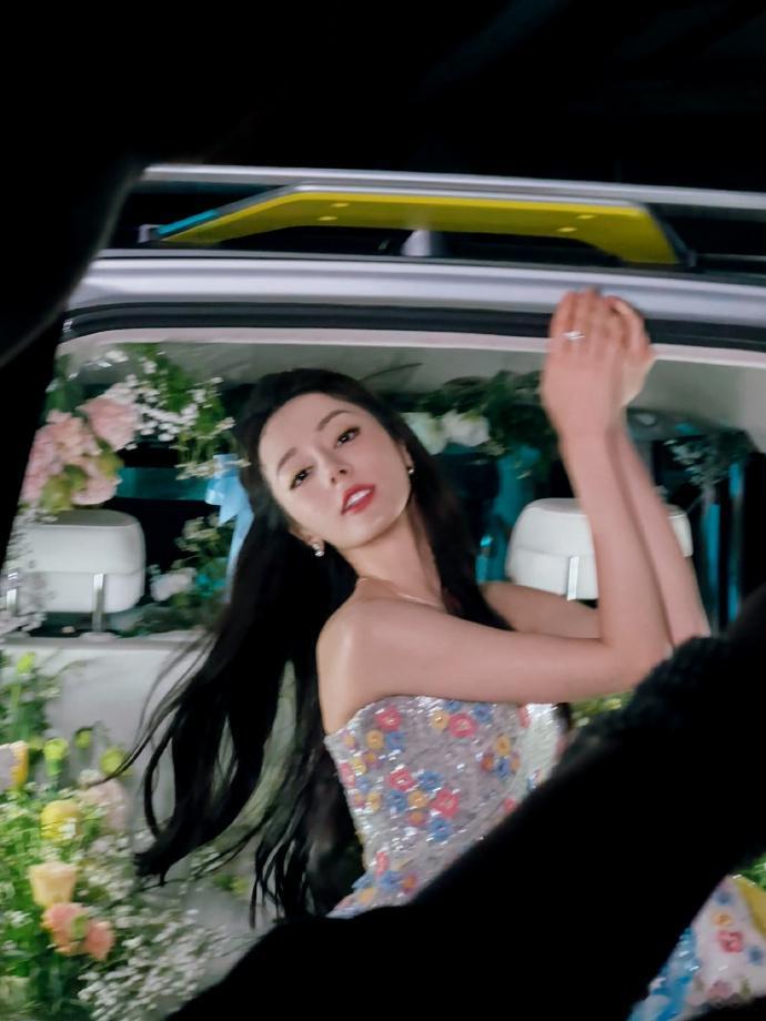 #迪丽热巴掉进花丛花絮图##迪丽热巴花车花絮掉落#迪丽热巴掉进花丛的花絮图，散发