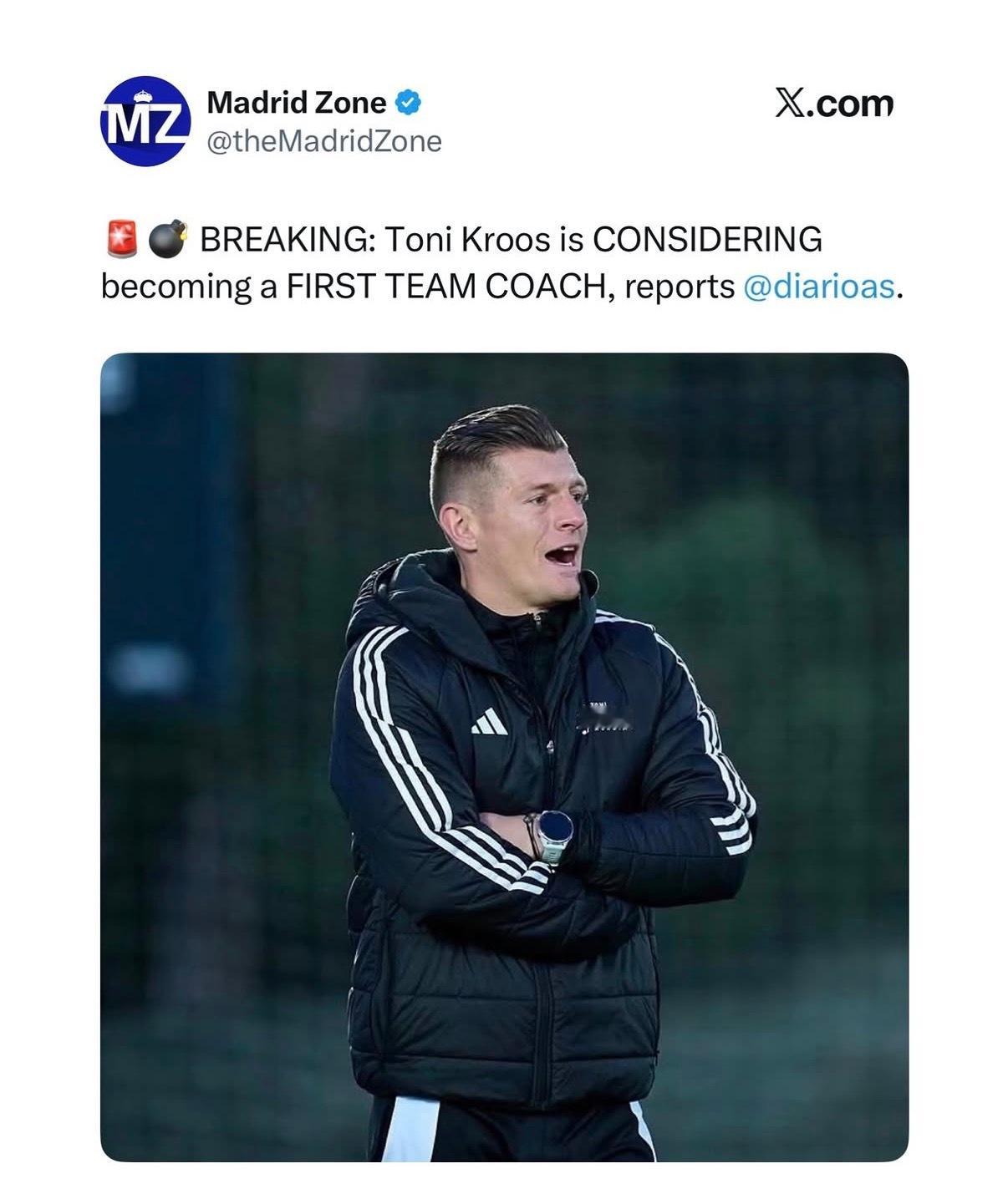AS：Toni老师考虑开始执教一支一线队！ ​​​