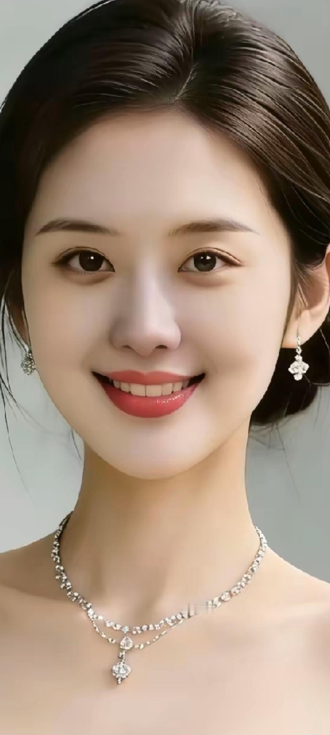 优雅气质，闪耀的珠宝与温柔的笑容相得益彰。