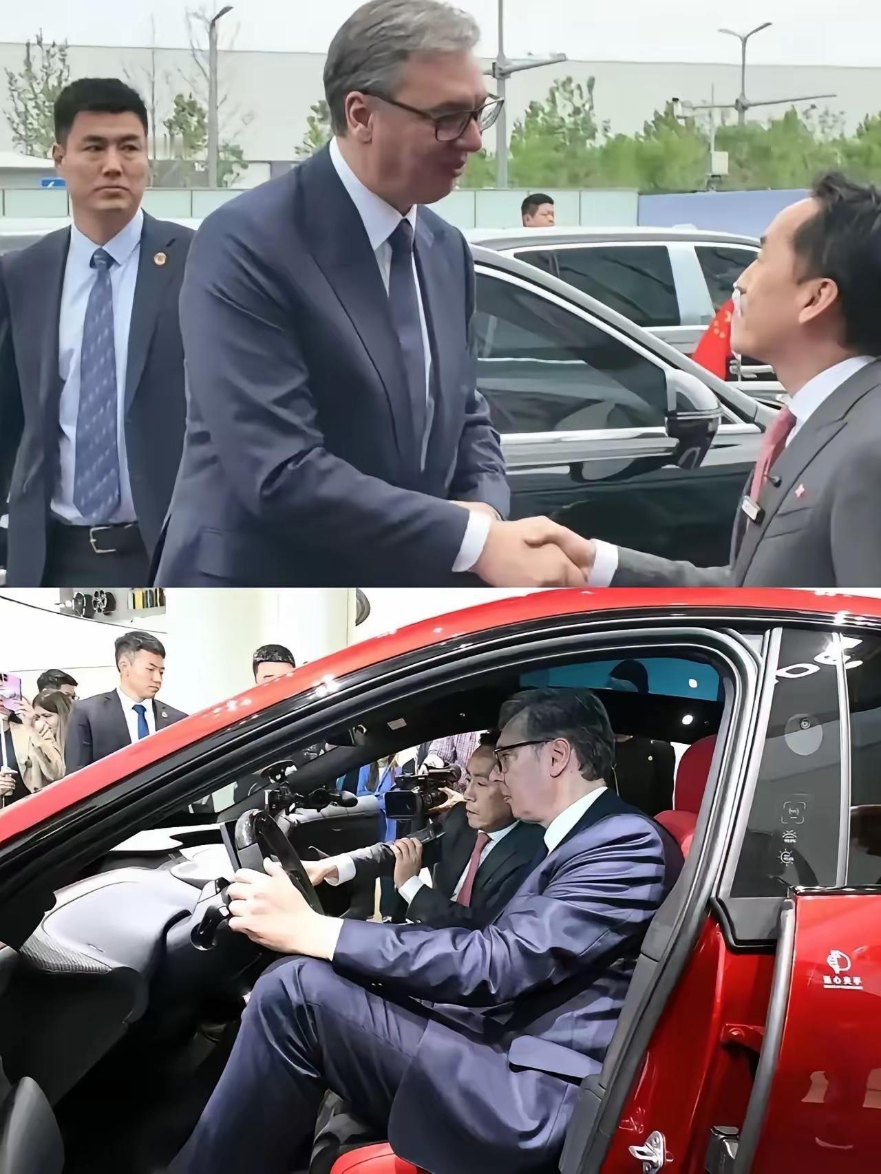 这张照片，用意非常棒，一为小米汽车打广告，二宣扬政府官员亷洁。

塞尔维亚总统武