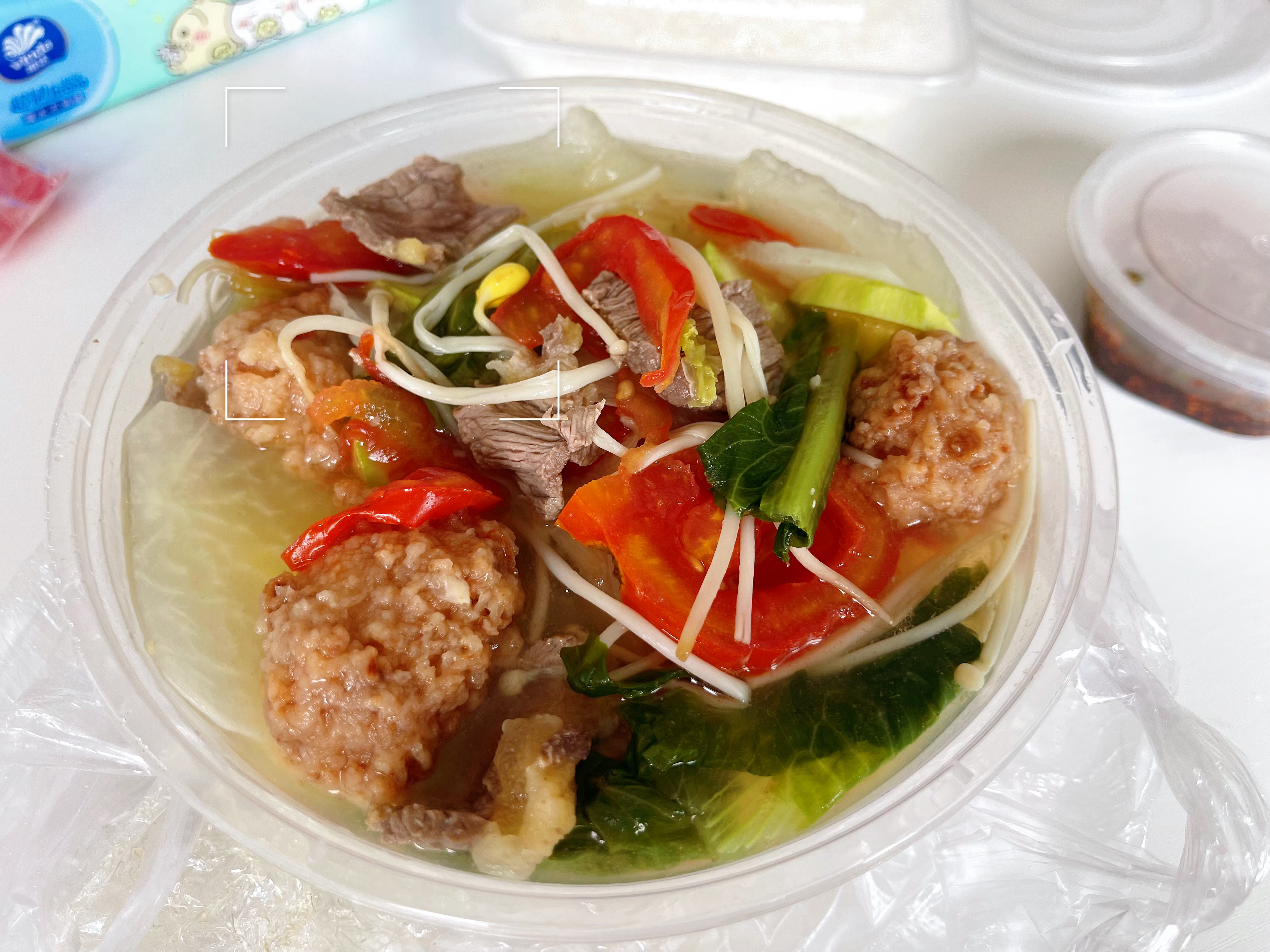 最后点了一个全是肉的烫菜 