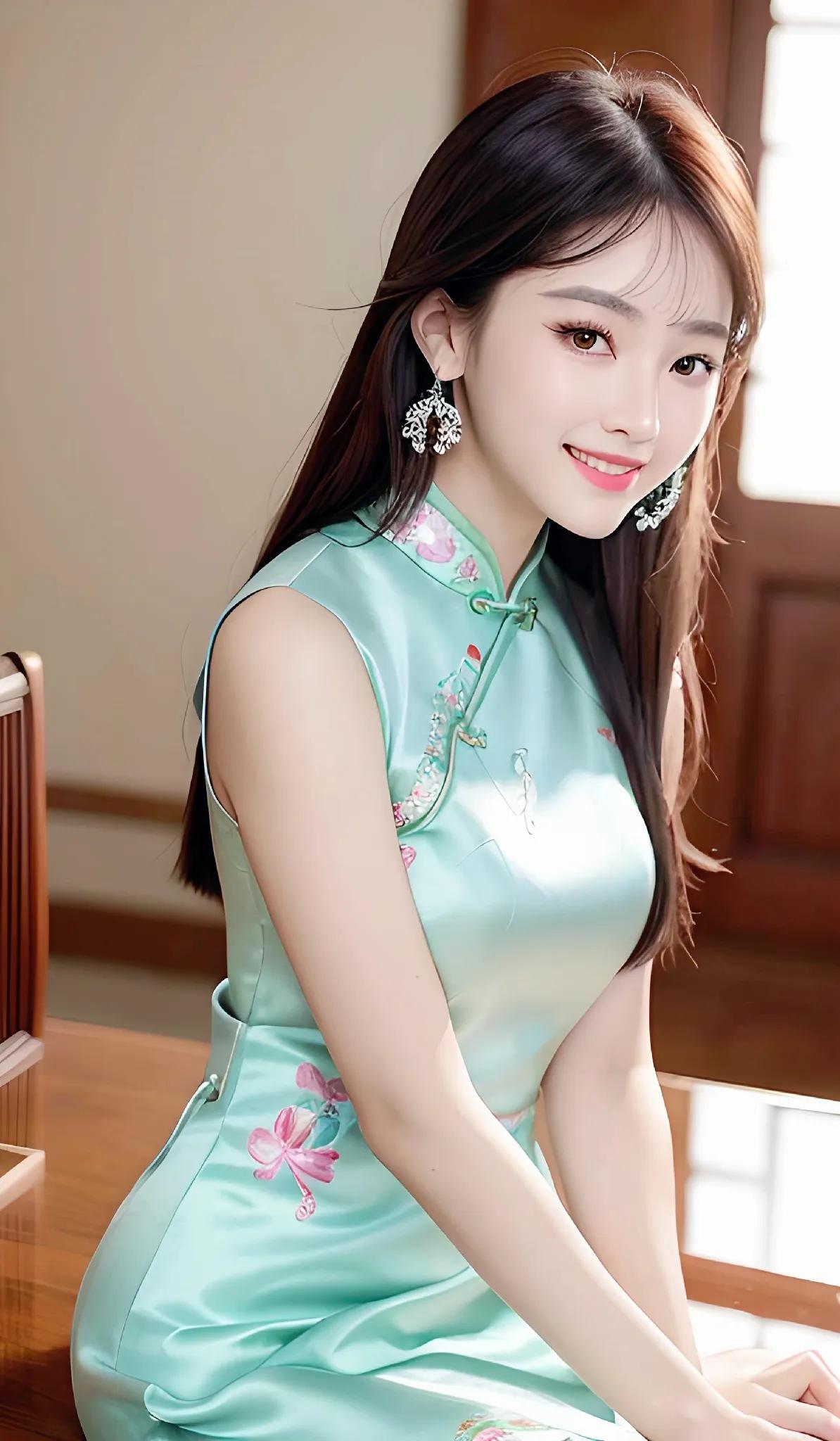 都说穿旗袍有点显老，我怎么感觉不到呢？#美女子图分享# #一组美女照😜# #美