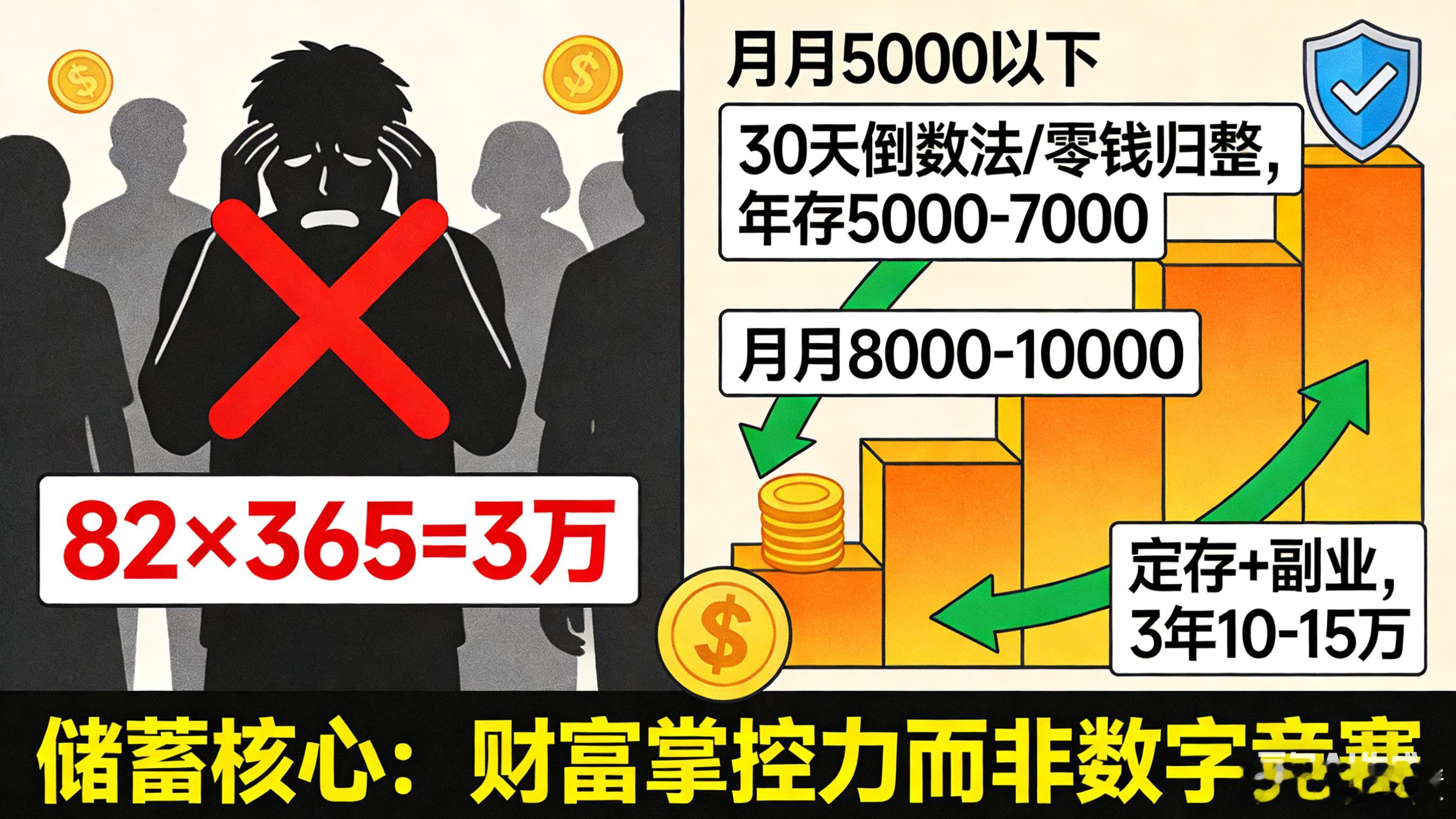 每天存82块一年就有三万块日存82块年存3万？别被数字PUA了！每天存82块一年