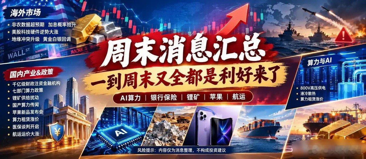 周末消息全梳理｜利好利空交织，周一又要上演“周末漫天利好，周一抱头蹲好”？老股民