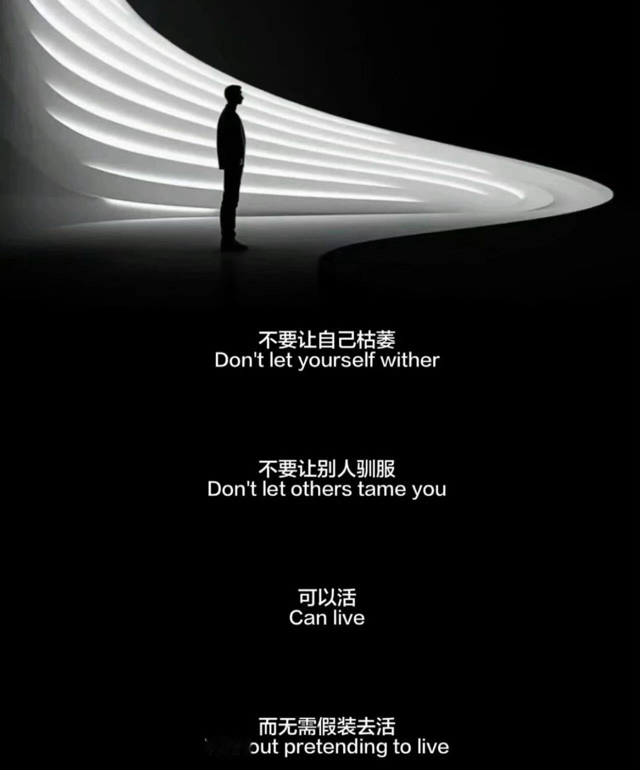 不要让自己枯萎，不要让别人驯服，你可以活，而无需假装去活。